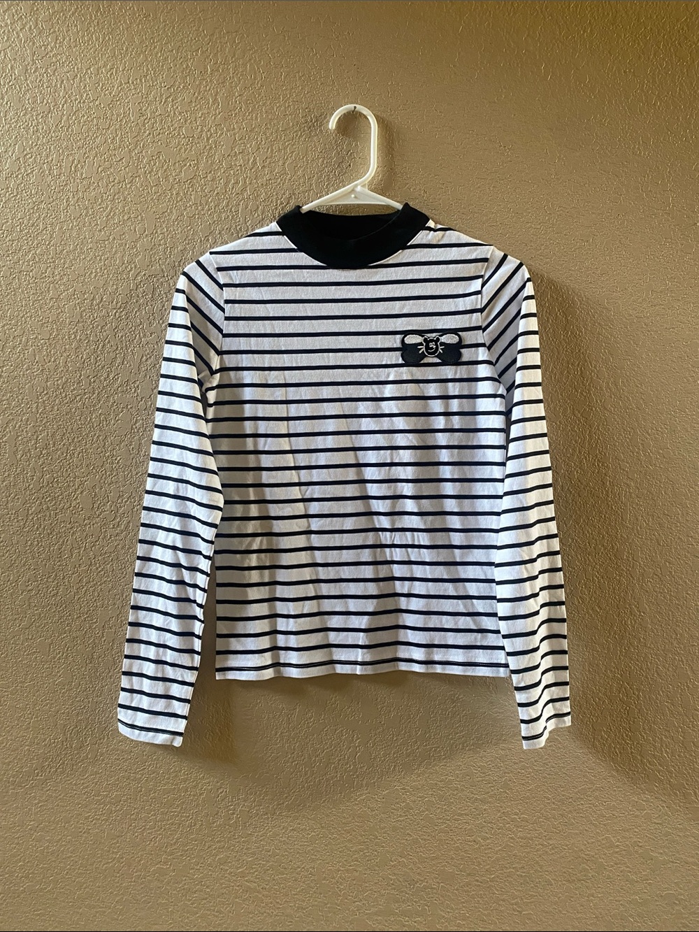 Lazy Oaf Long-Sleeve Black & White Striped Top
